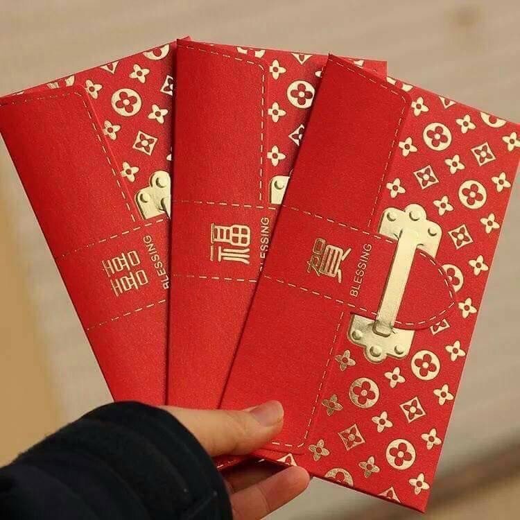 奢華燙金紅包袋 (一組共16入) Luxury Hot Stamping Red Envelope Bag (a set of 16 in total) Low-key luxury, Good Tightness,Unique Textured, Fashionable, Retro