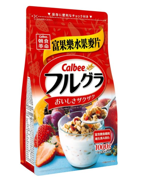 卡樂比 富果樂 水果 早餐 麥片  1 公斤 健康 養生 減肥 減脂 穀物 優格 牛奶  搭配 夾鏈袋 保存 收納