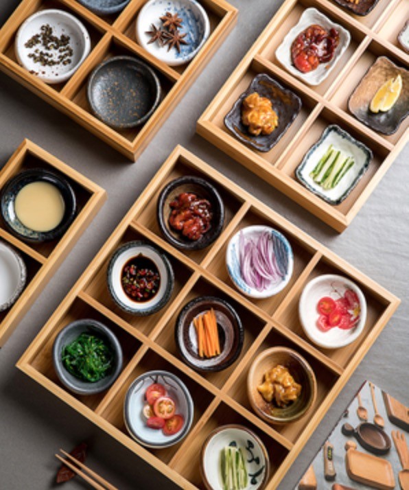 [日本懷石料理] 日式九宮格餐盤多格竹盒創意壽司盤小吃盤火鍋分格竹盤子