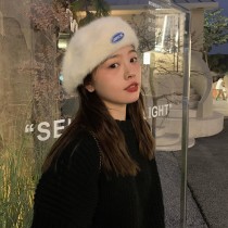 韓國網紅款甜美兔毛貝雷帽 畫家帽